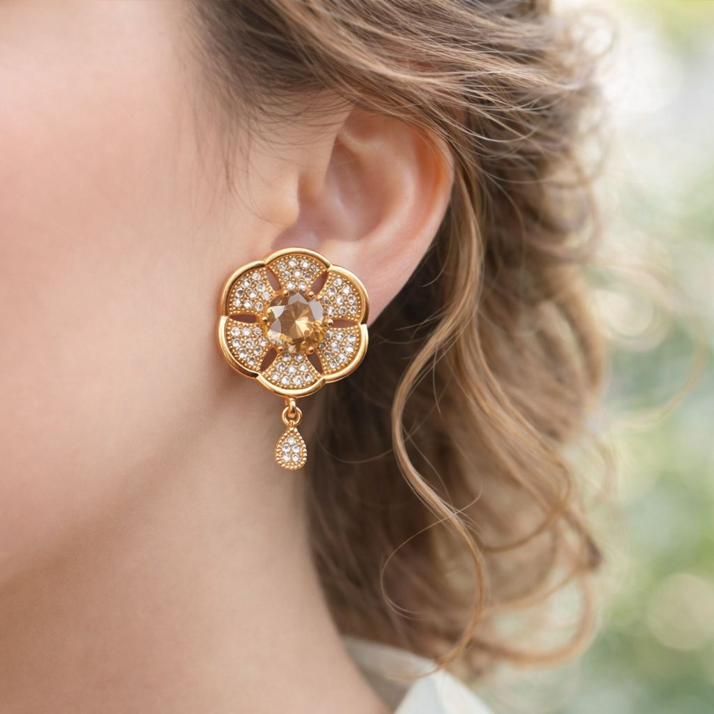 Zircon Earring-154 (Golden)