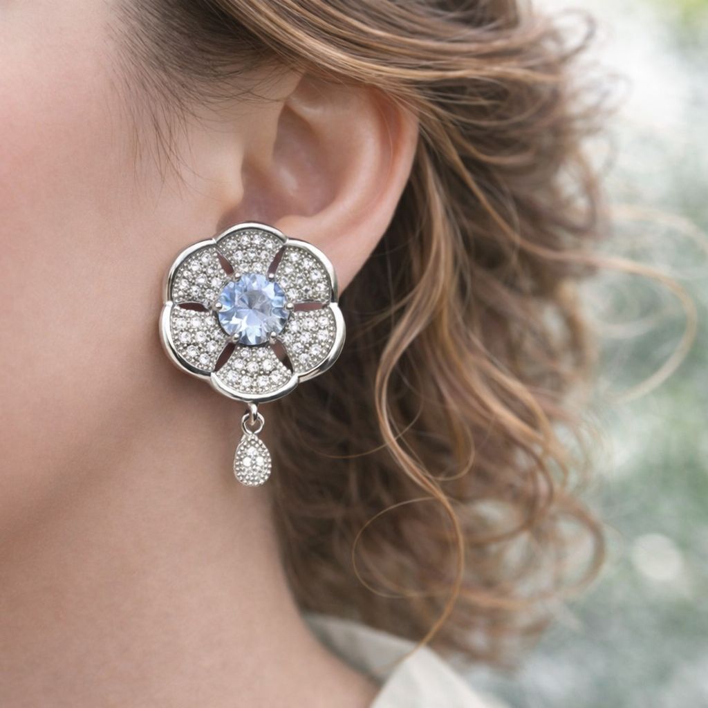Zircon Earring-155 (Silver)