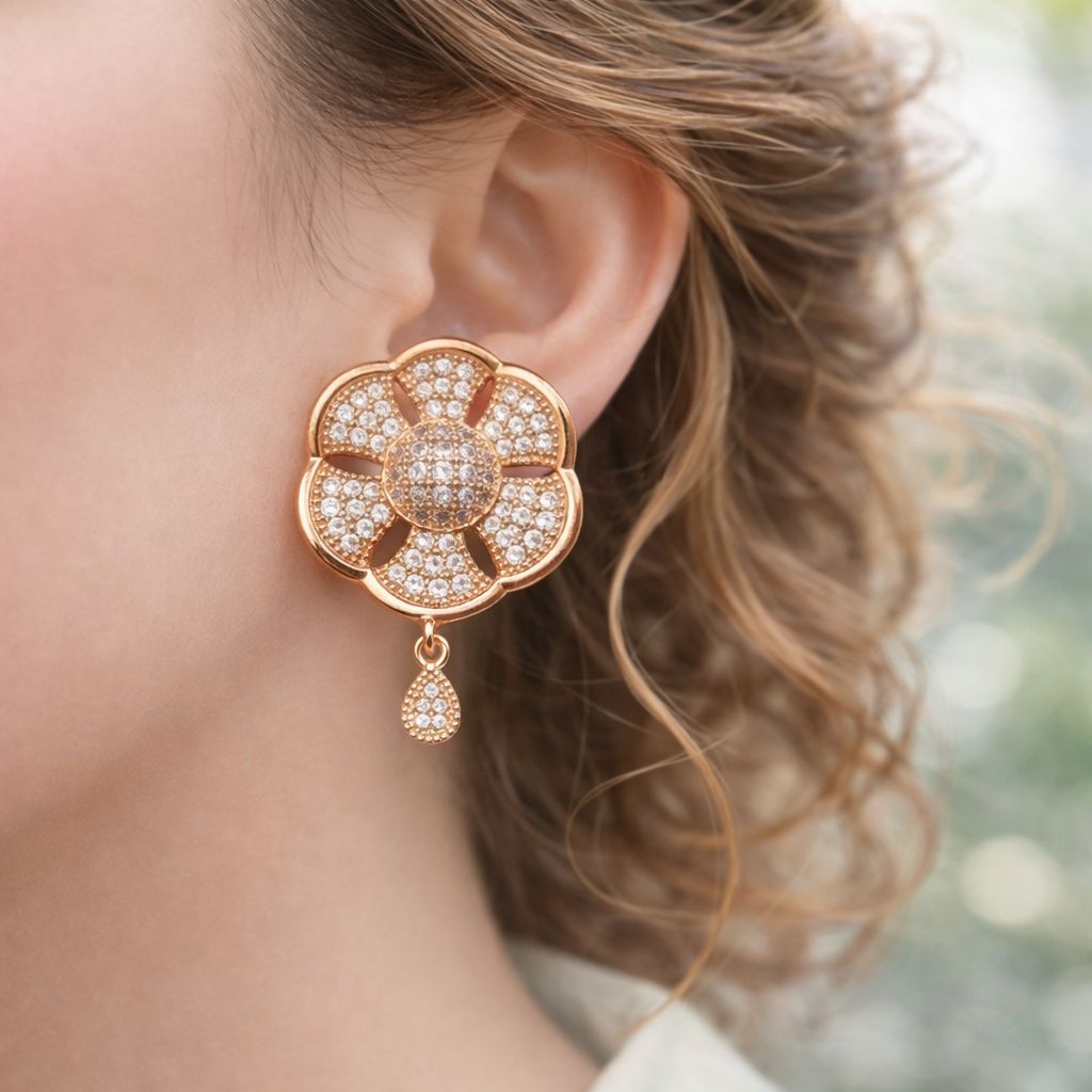 Zircon Earring-155 (Golden)