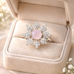 Zircon Ring-289 (Silver) (Pink)