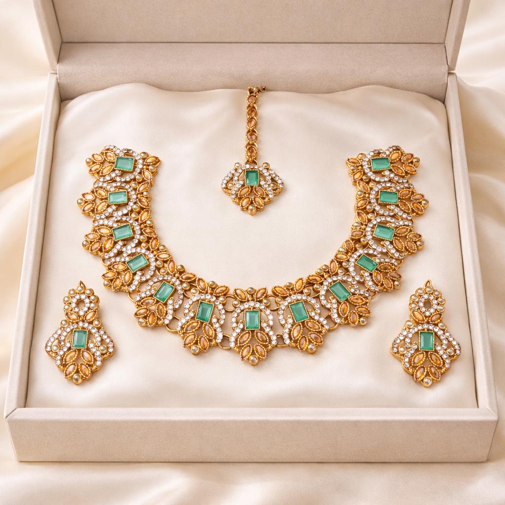 DIANA Zircon Set (Mint Green)
