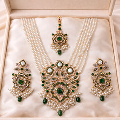 REINA Rani Mala Set (Green)