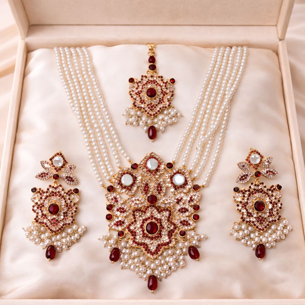 REINA Rani Mala Set (Maroon)