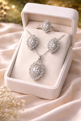Zircon Locket Set-158 (Silver)