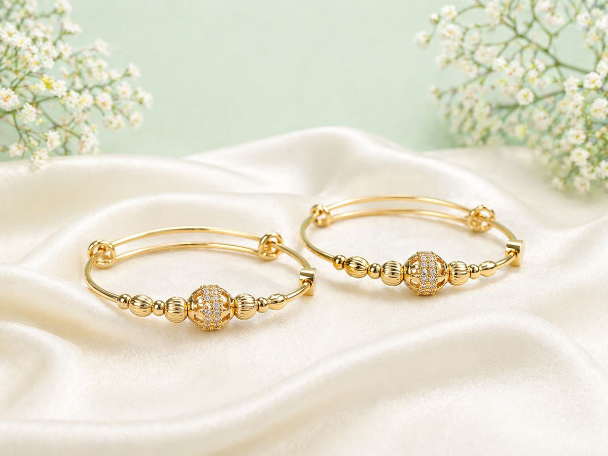 Adjustable Kashmiri Bangle-121 (Golden)
