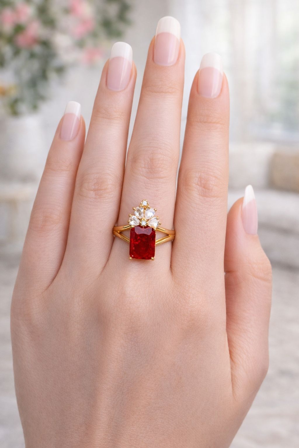 Zircon Ring-345 (Maroon)