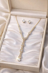 Zircon Locket Set-163 (Golden)
