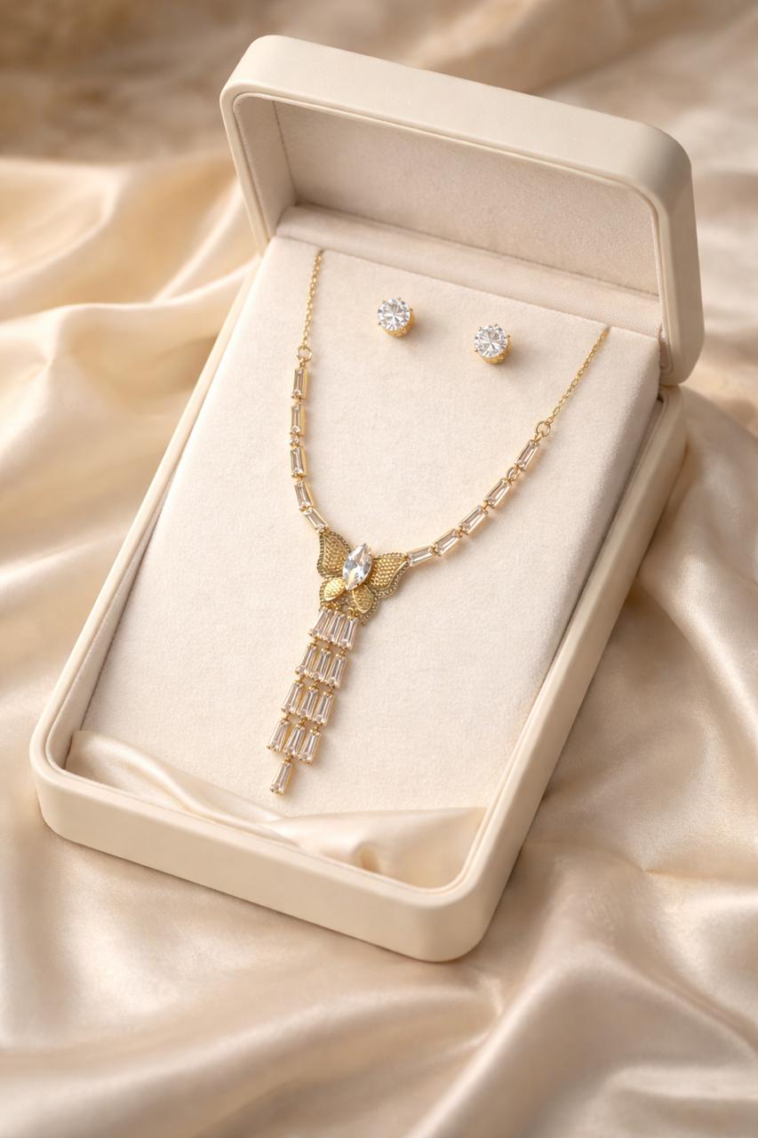Zircon Locket Set-159 (Golden)