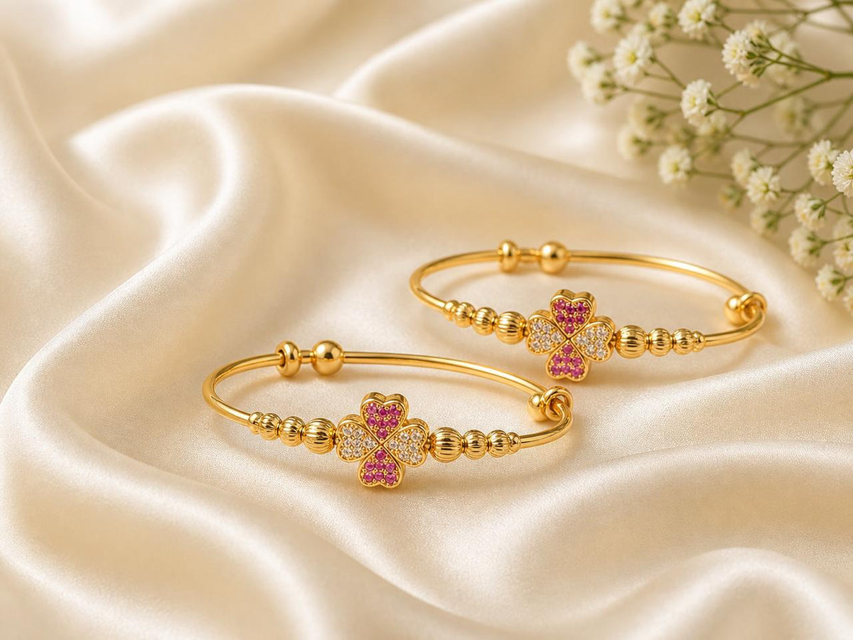 Adjustable Kashmiri Bangle-125 (Pink)