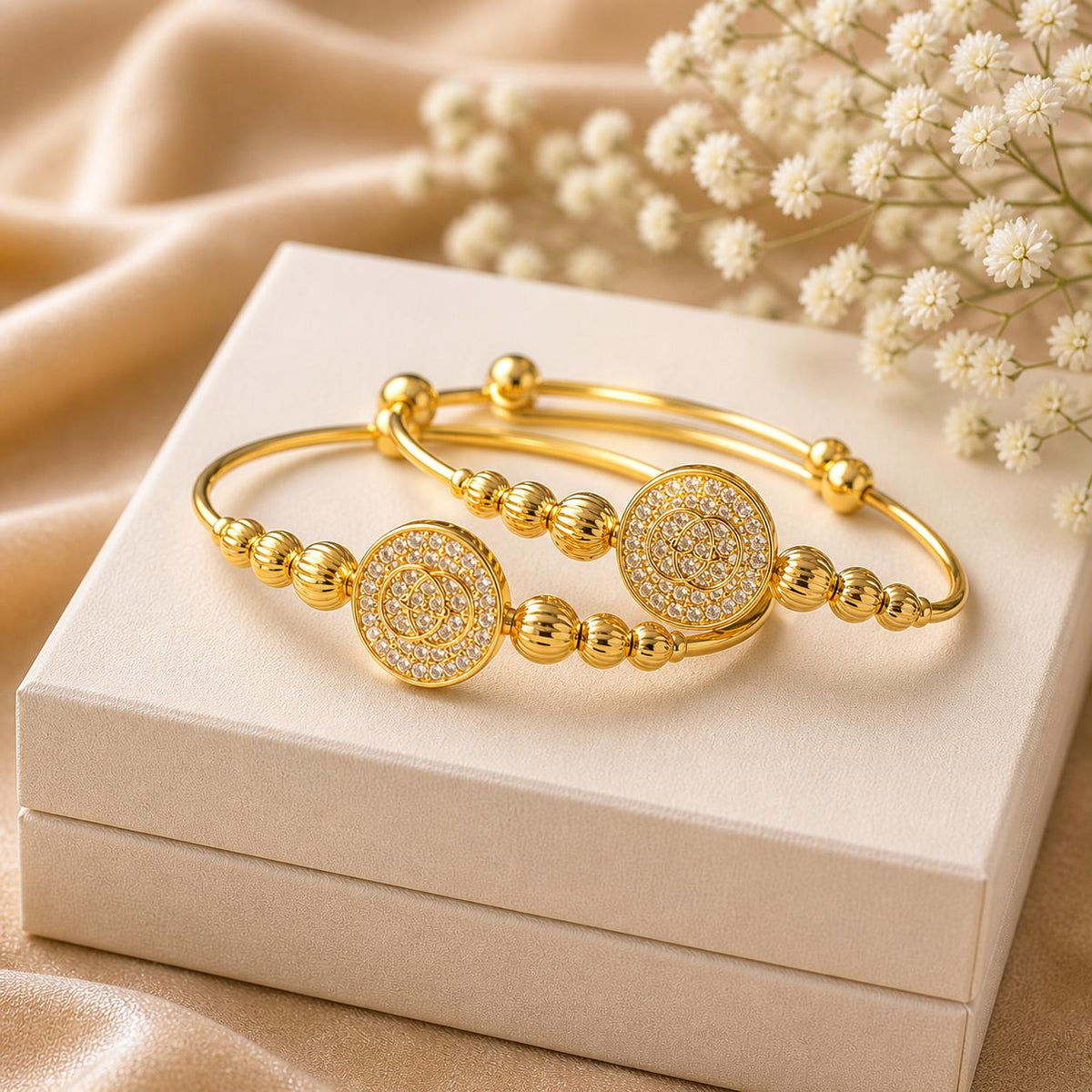Adjustable Kashmiri Bangle-129 (Golden)