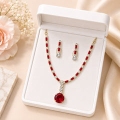 Zircon Locket Set-168 (Maroon)