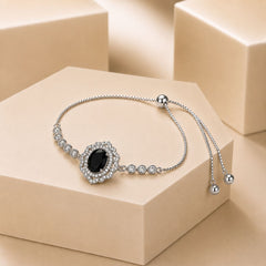 Adjustable Bracelet-261 (Silver/Black)