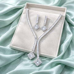 Premium Zircon Necklace-15 (Silver)