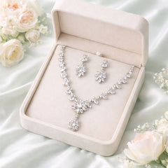Premium Zircon Necklace-16 (Silver)