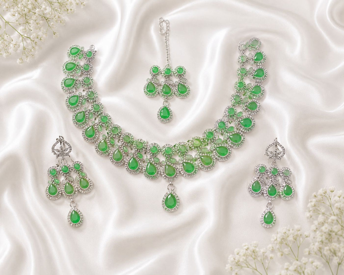 Zircon Set-02 (Silver/Light Green)