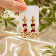 Zircon Earring-226 (Maroon)