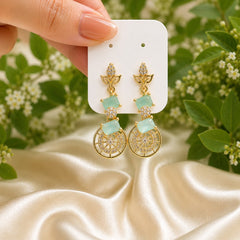 Zircon Earring-226 (Mint green)