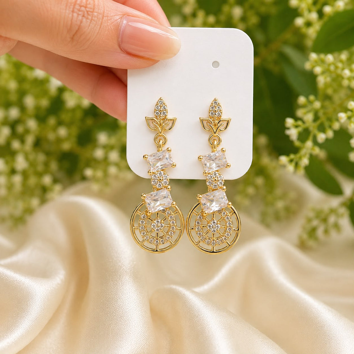 Zircon Earring-226 (White)