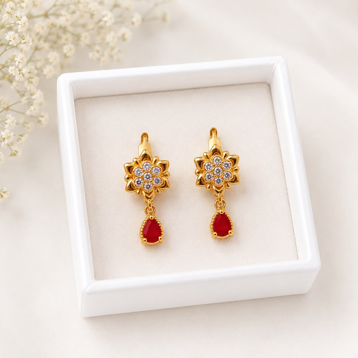 Zircon Hoop Bali-225 (Maroon)