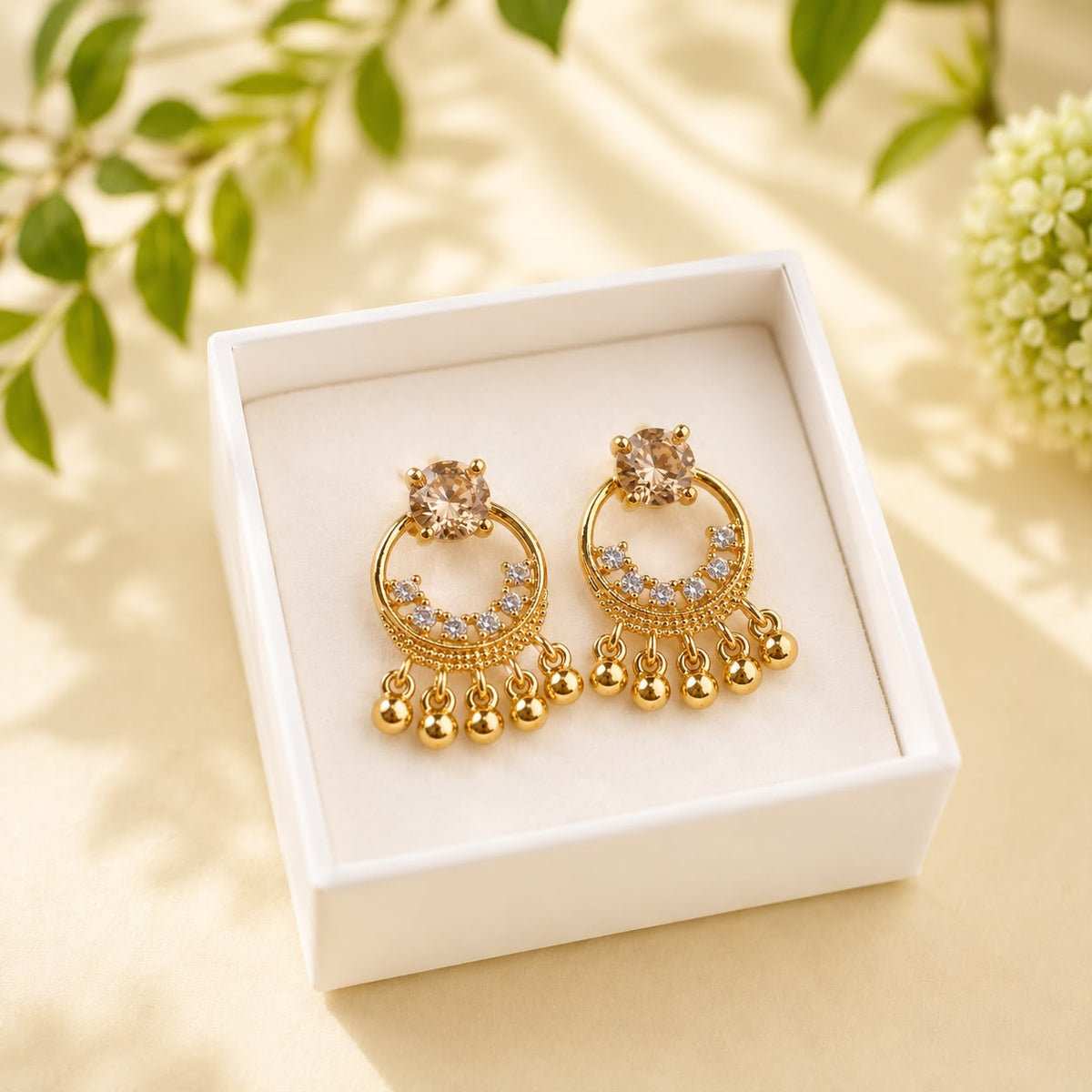 Zircon Earring-225 (Golden)