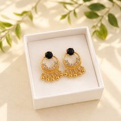 Zircon Earring-225 (Black)