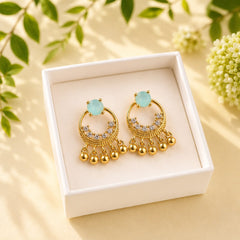 Zircon Earring-225 (Mint green)