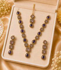 Zircon Necklace-54 (Purple)