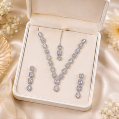 Zircon Necklace-54 (Silver)