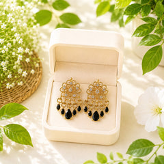 Zircon Earring-227 (Black)