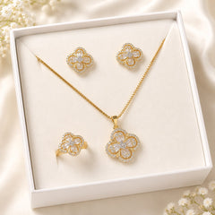 Zircon Locket Set-169 (Golden/White)
