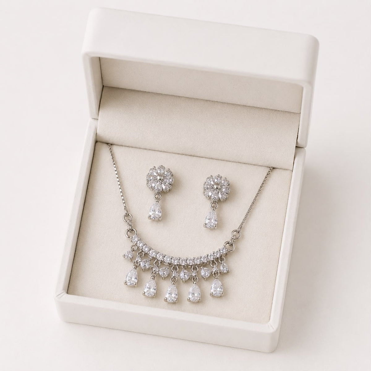 Zircon Locket Set-170 (Silver)