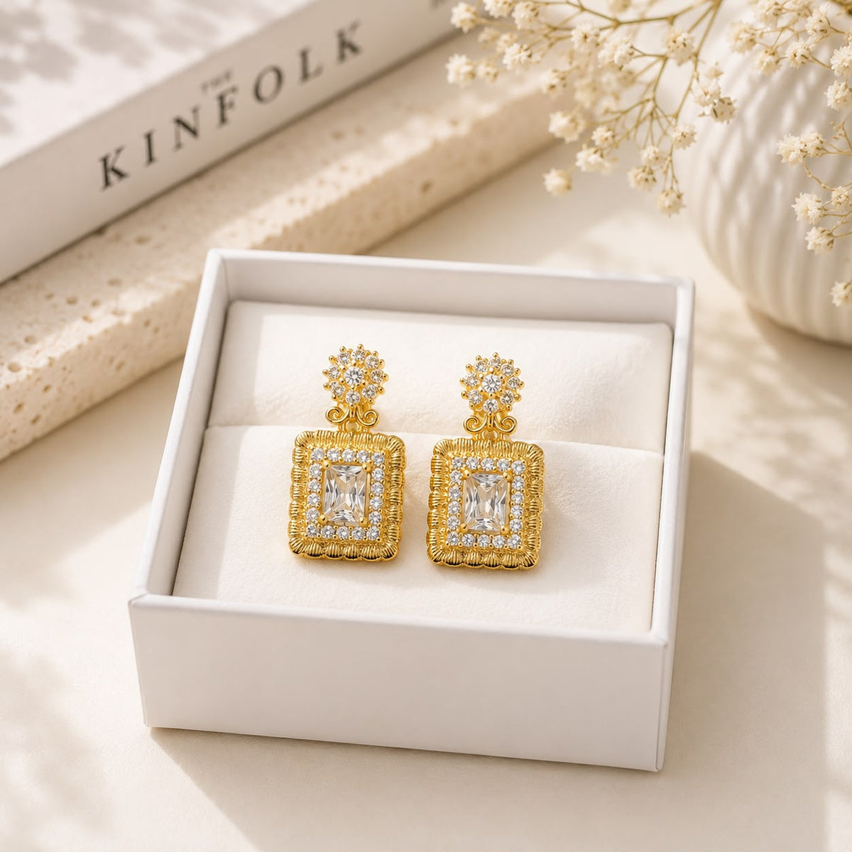 Zircon Earring-228 (White)