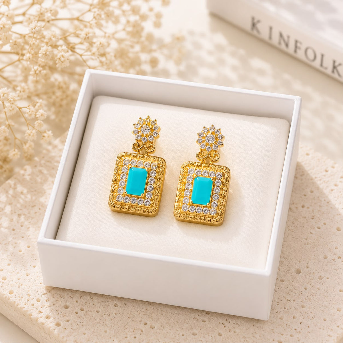 Zircon Earring-228 (Ferozi)