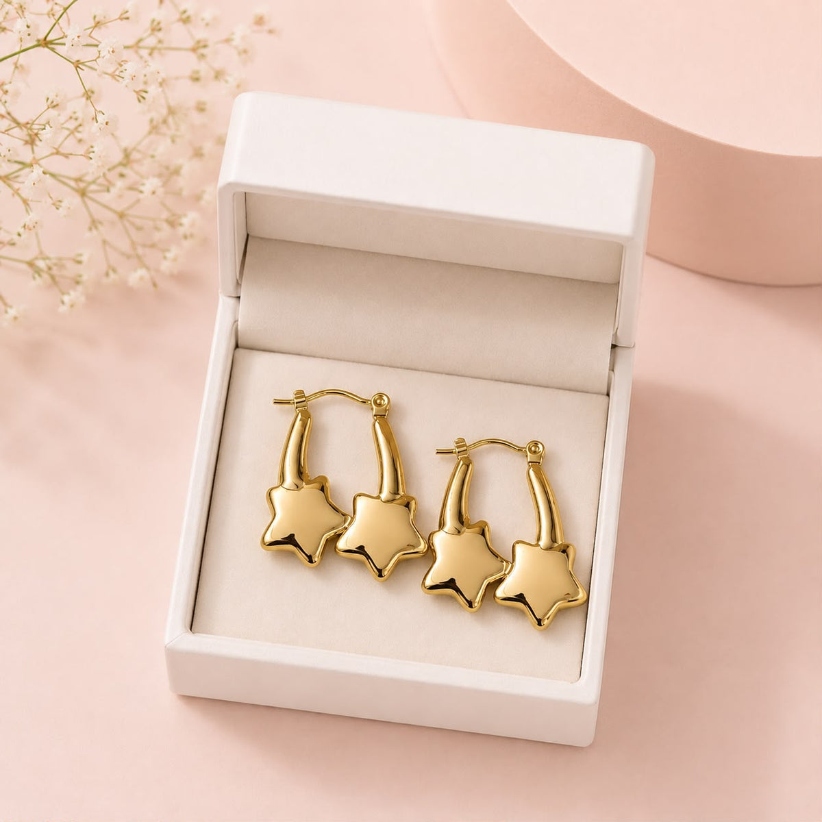 Stainless Steel Hoop Earring-12 (Golden)