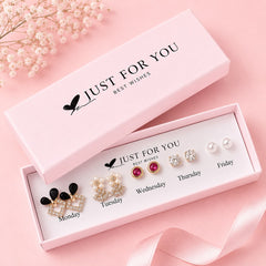 Gift Box Studs - 04 (Golden/Black)