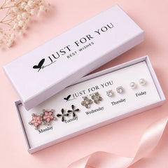 Gift Box Studs - 06 (Silver/Pink)