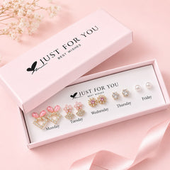 Gift Box Studs - 08 (Golden/Pink)