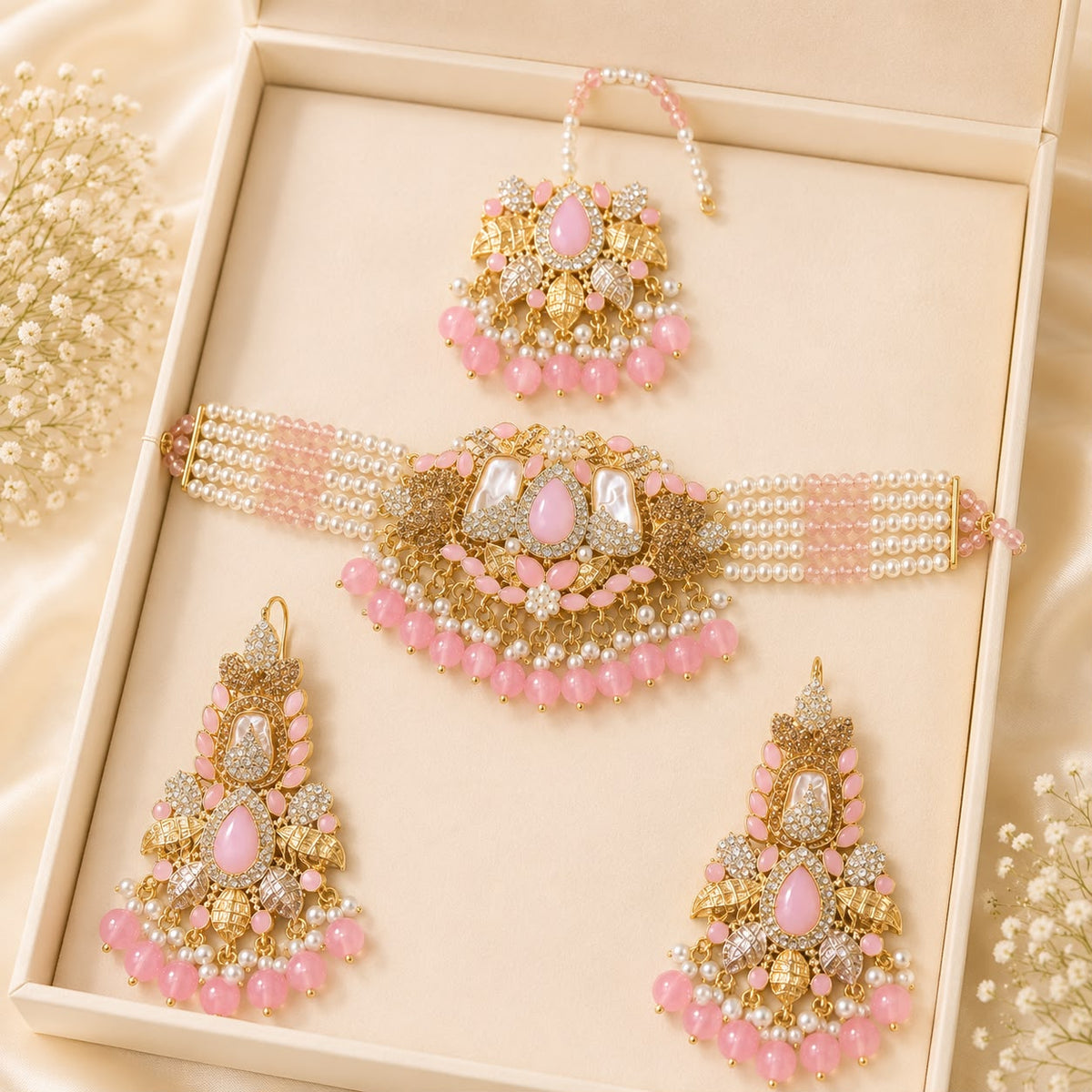 Turkish Choker Set-06 (Pink)