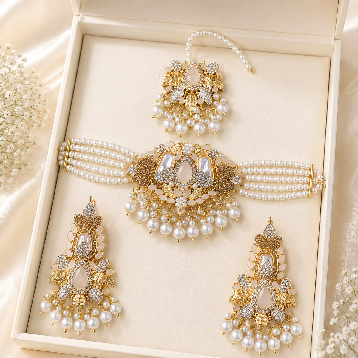 Turkish Choker Set-06 (Pearl)