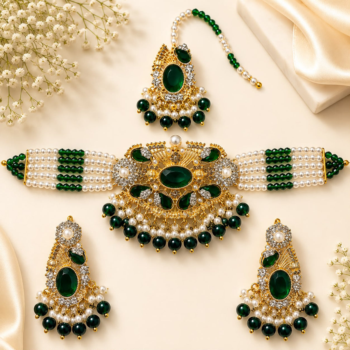 Turkish Choker Set-07 (Green)