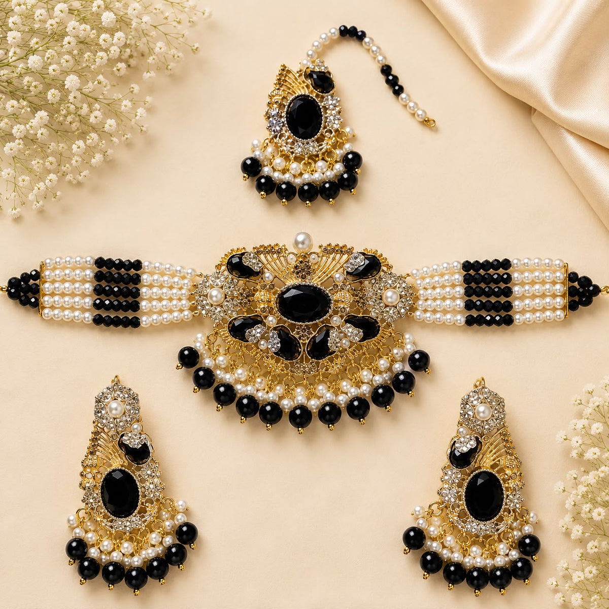 Turkish Choker Set-07 (Black)