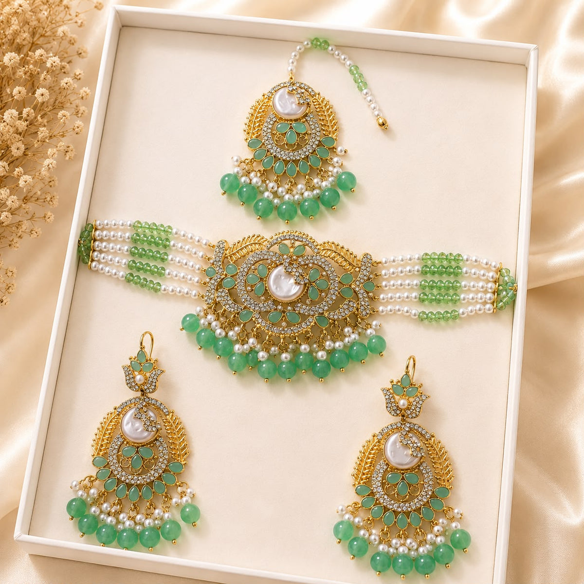 Turkish Choker Set-03 (Mint Green)