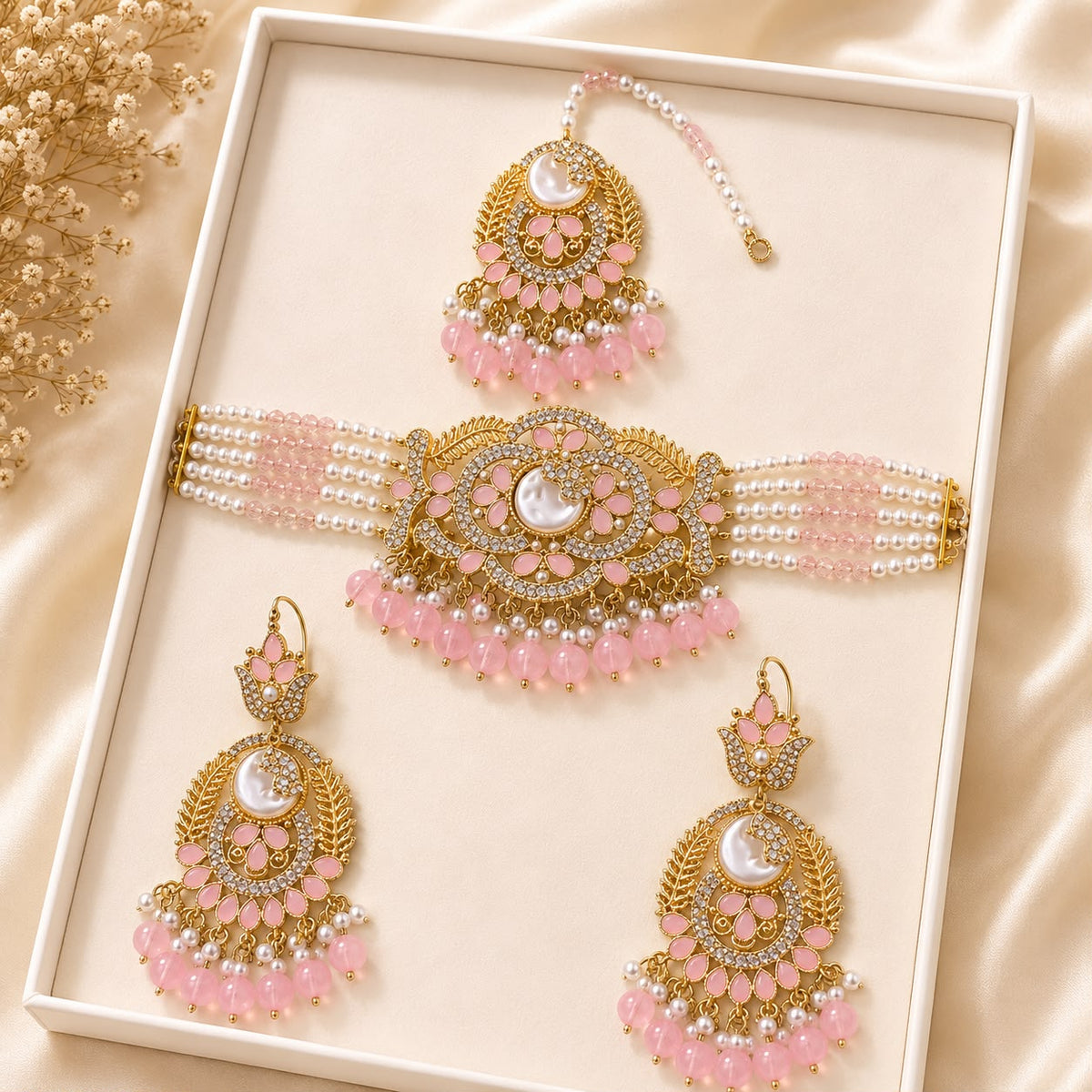 Turkish Choker Set-03 (Pink)