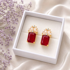 Zircon Earring-229 (Maroon)