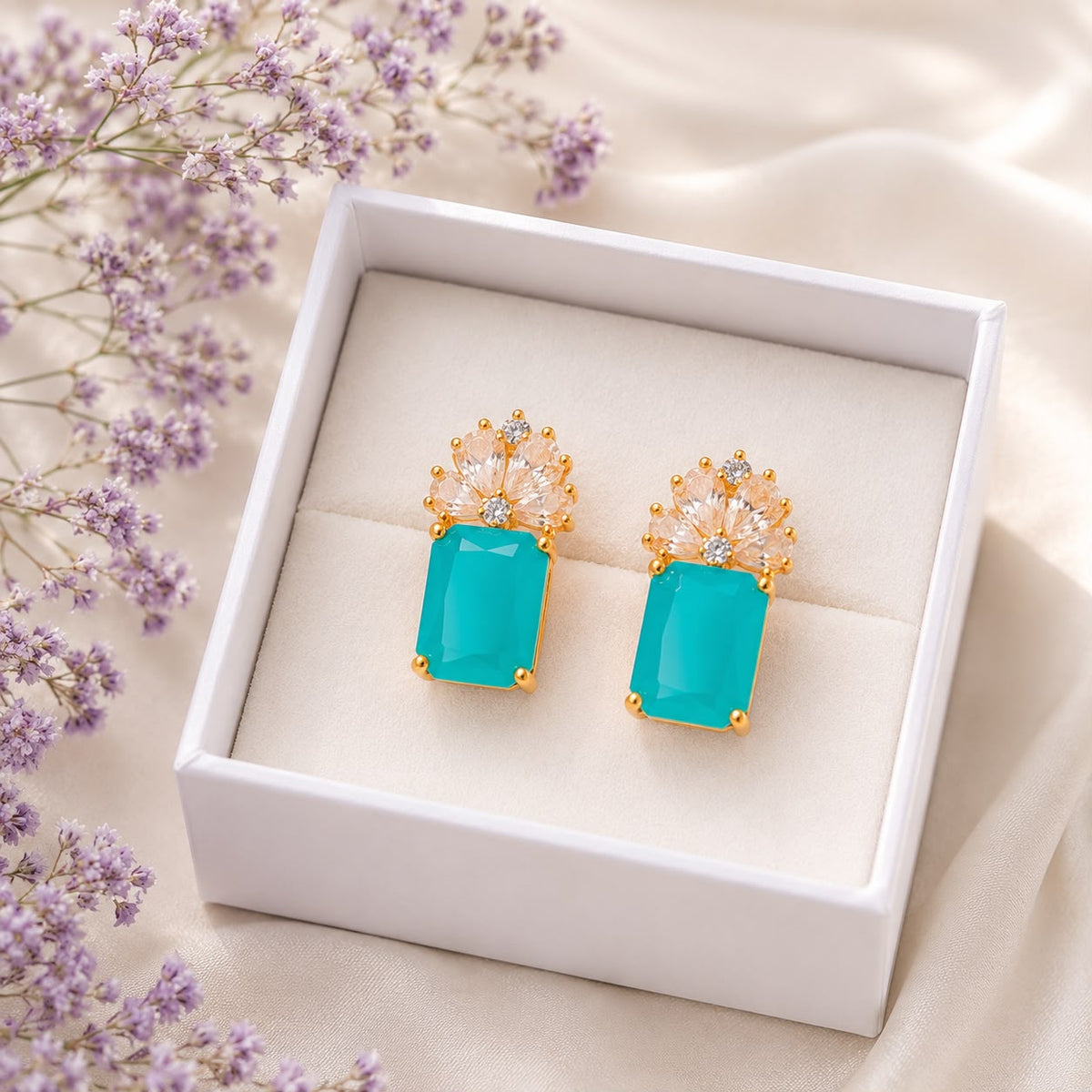Zircon Earring-229 (Ferozi)
