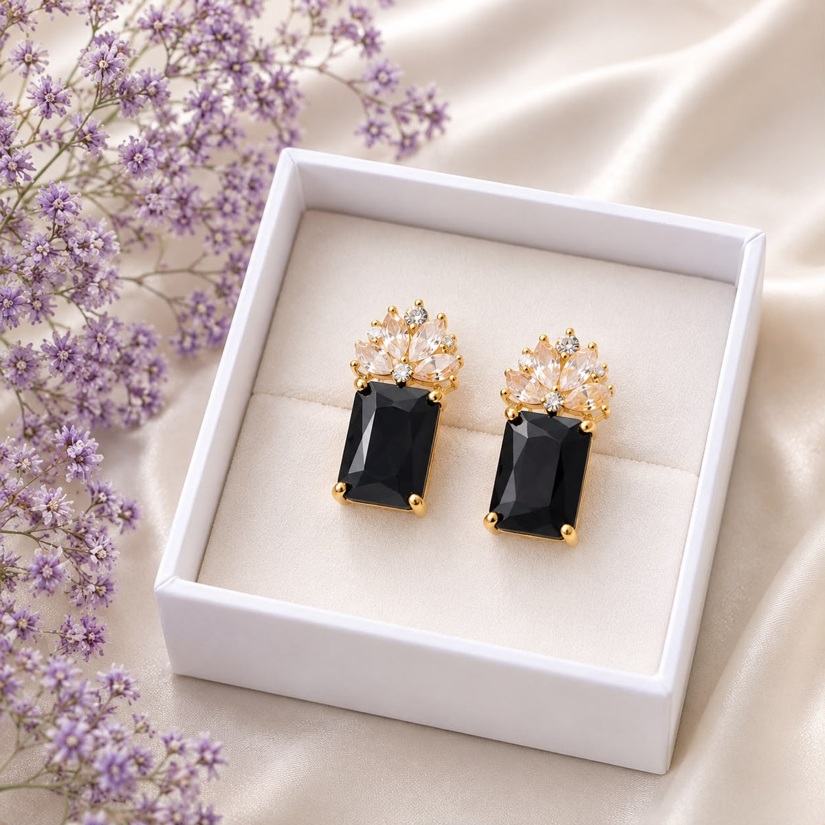 Zircon Earring-229 (Black)
