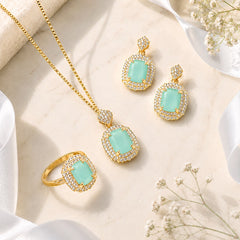Zircon Locket Set-171 (Sky Blue)
