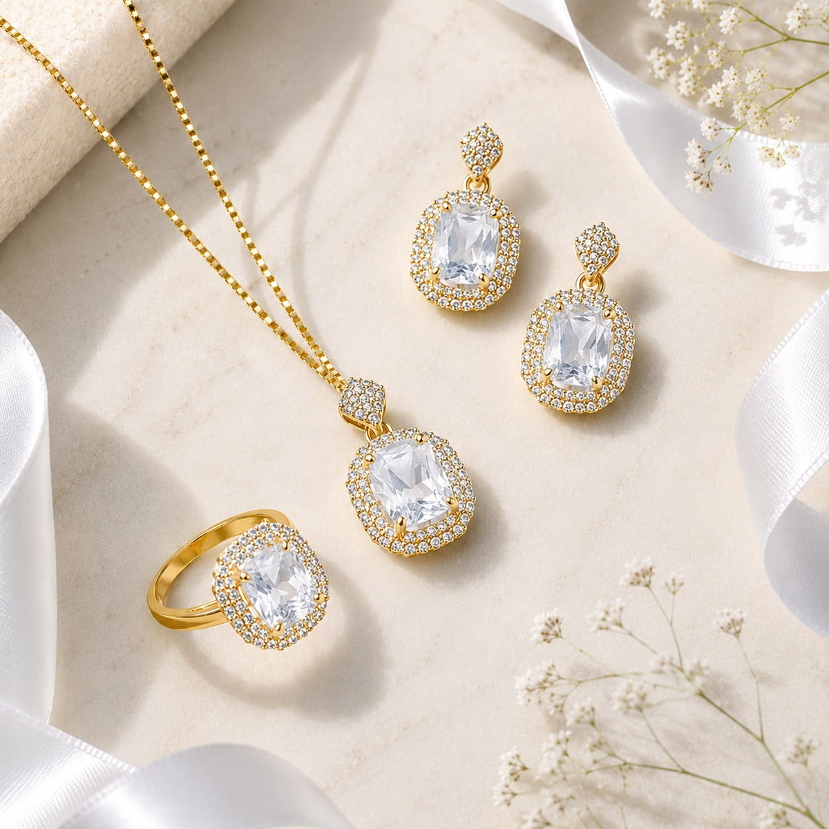 Zircon Locket Set-171 (White)