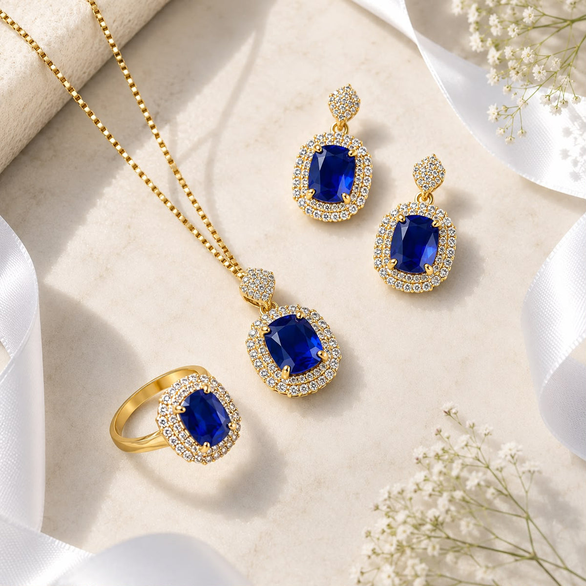 Zircon Locket Set-171 (Blue)
