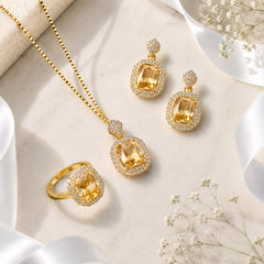 Zircon Locket Set-171 (Golden)